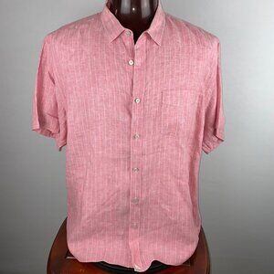 Untuckit Shirt Mens Line Pink White Stripes Dressy Casual Work Job 3XL XXXL